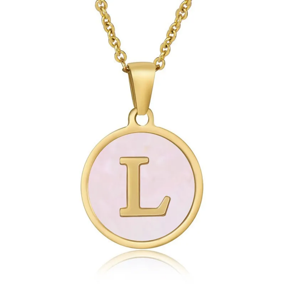 Initial Necklace, Gold Stainless Steel, Trendy - Vanytel