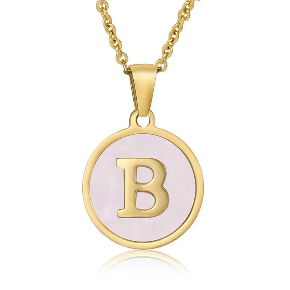 Initial Necklace, Gold Stainless Steel, Trendy - Vanytel
