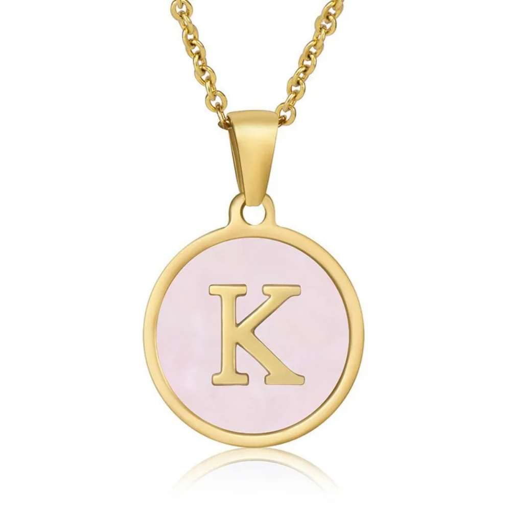 Initial Necklace, Gold Stainless Steel, Trendy - Vanytel