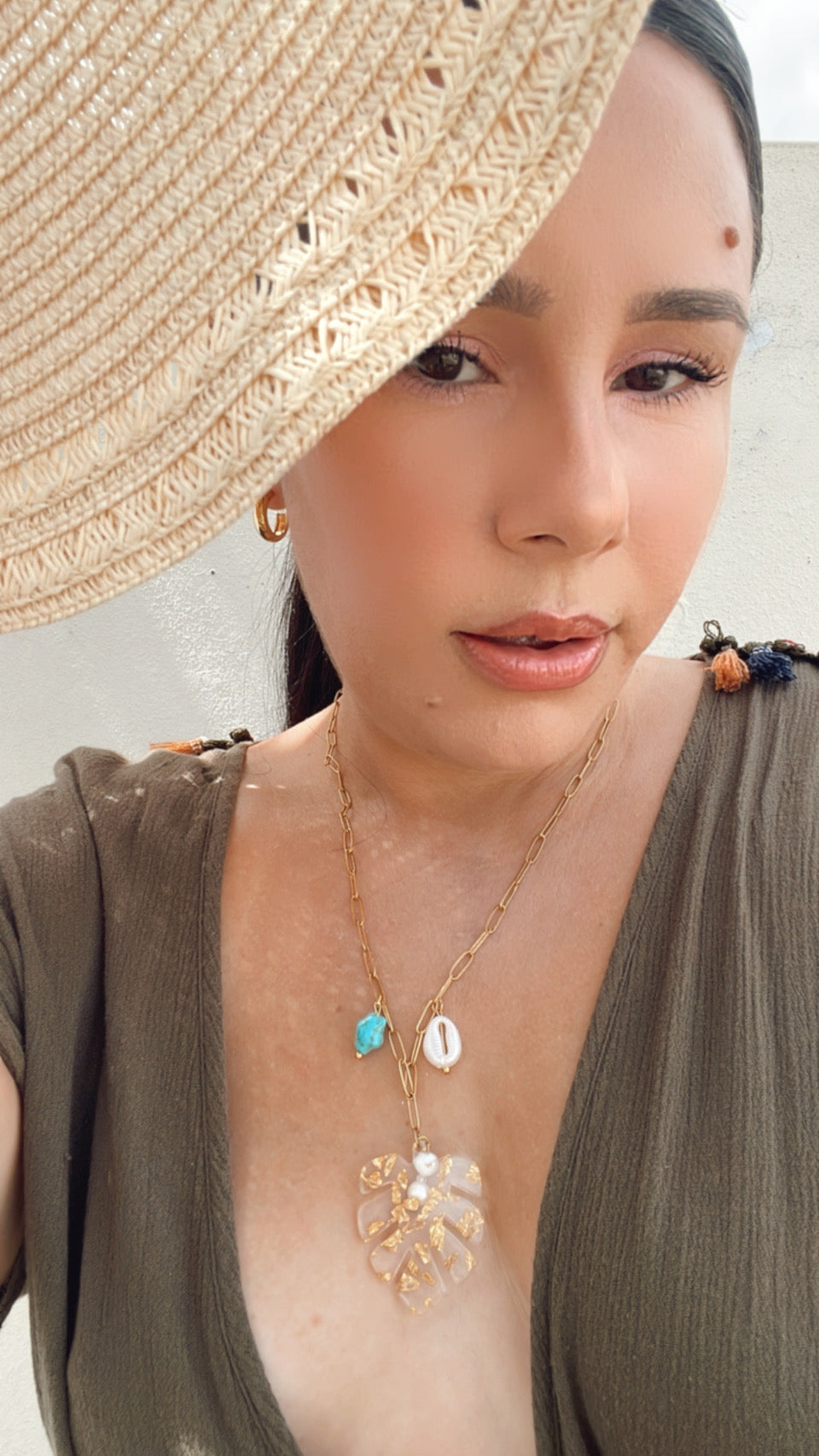 Set Palmera Collar y Pulsera Dorados en Acero Inoxidable – Mujer | Vanytel
