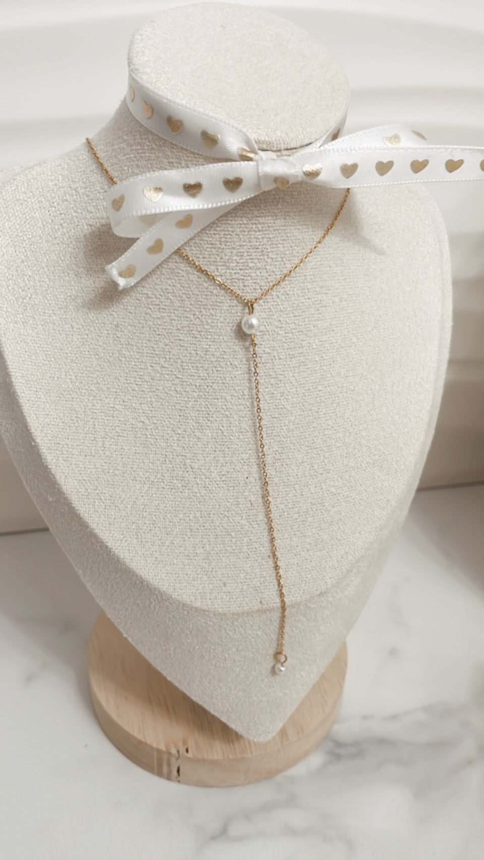 Lariat Choker, Gold Stainless Steel - Vanytel