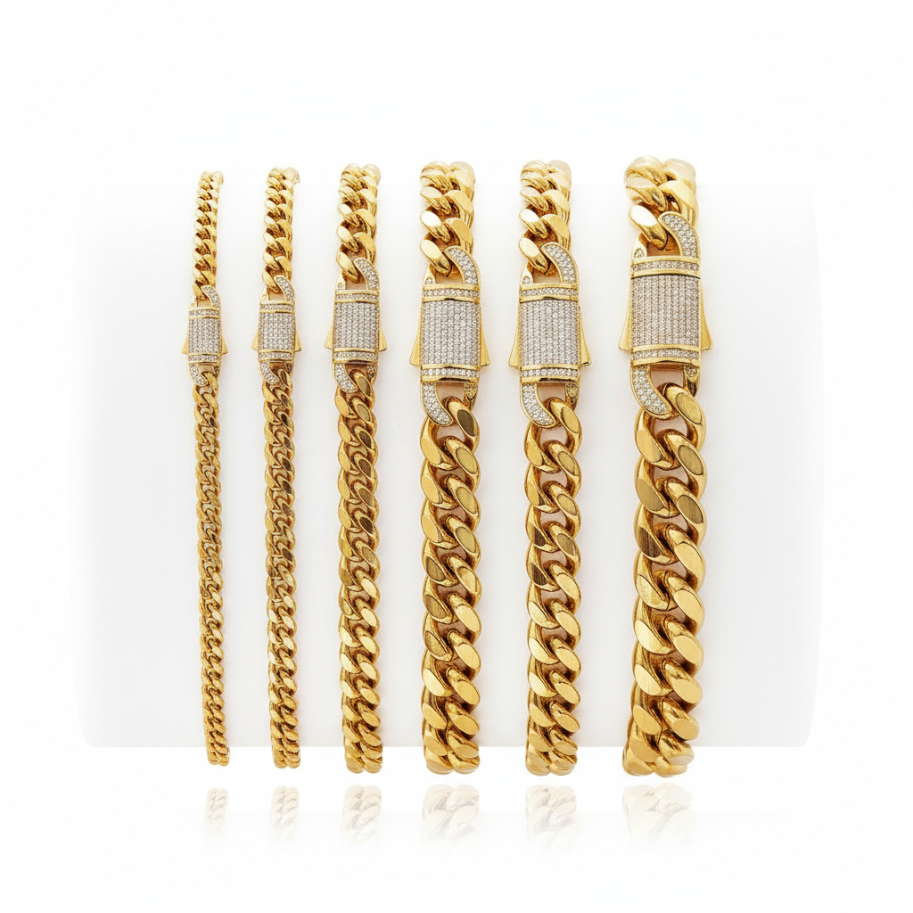 Cuban with Cubic Zirconia Closure