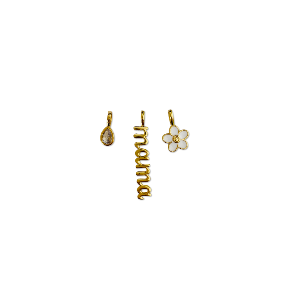 Collar Mamá con Dijes Dorados en Acero Inoxidable – Mujer | Vanytel