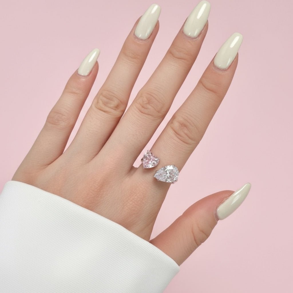 Anillo Pink Heart & Icing Ajustable en Plata Esterlina 925 para Mujer | Vanytel - VANYTEL - Vanytel