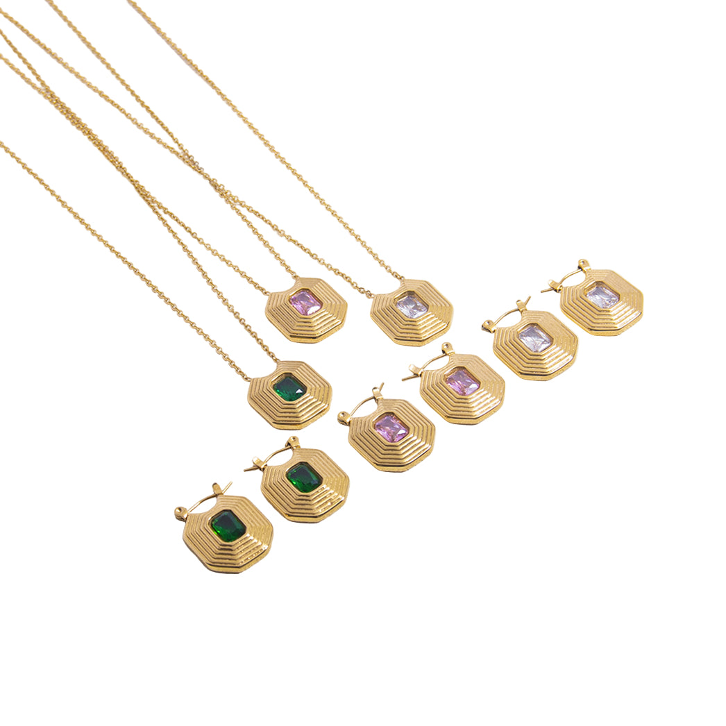 Collar Anne en Dorado con Zirconia en Acero Inoxidable para Mujer | Vanytel