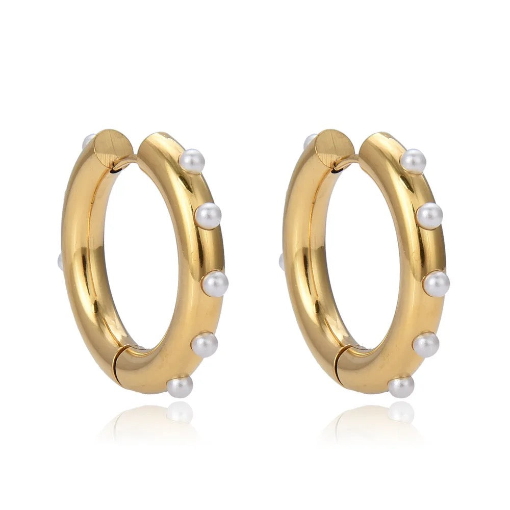 Kamila Pearl Hoops - Vanytel