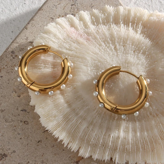 Kamila Pearl Hoops - Vanytel