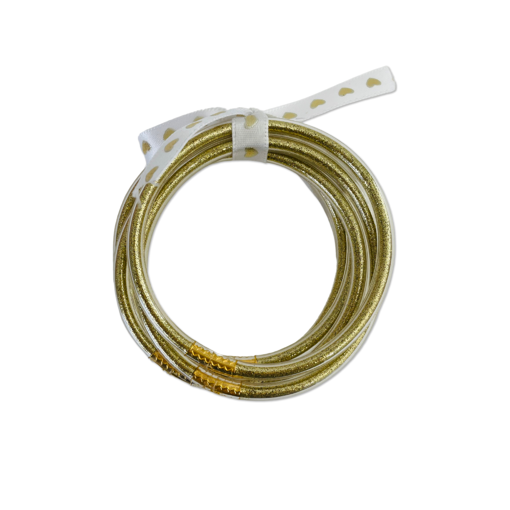 Pulsera Jelly Bangle dorado Vanytel con acabado metálico brillante