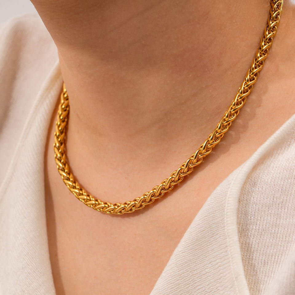 Collar Nia Rope Chain en Acero Inoxidable Dorado para Mujer | Vanytel - VANYTEL - Vanytel