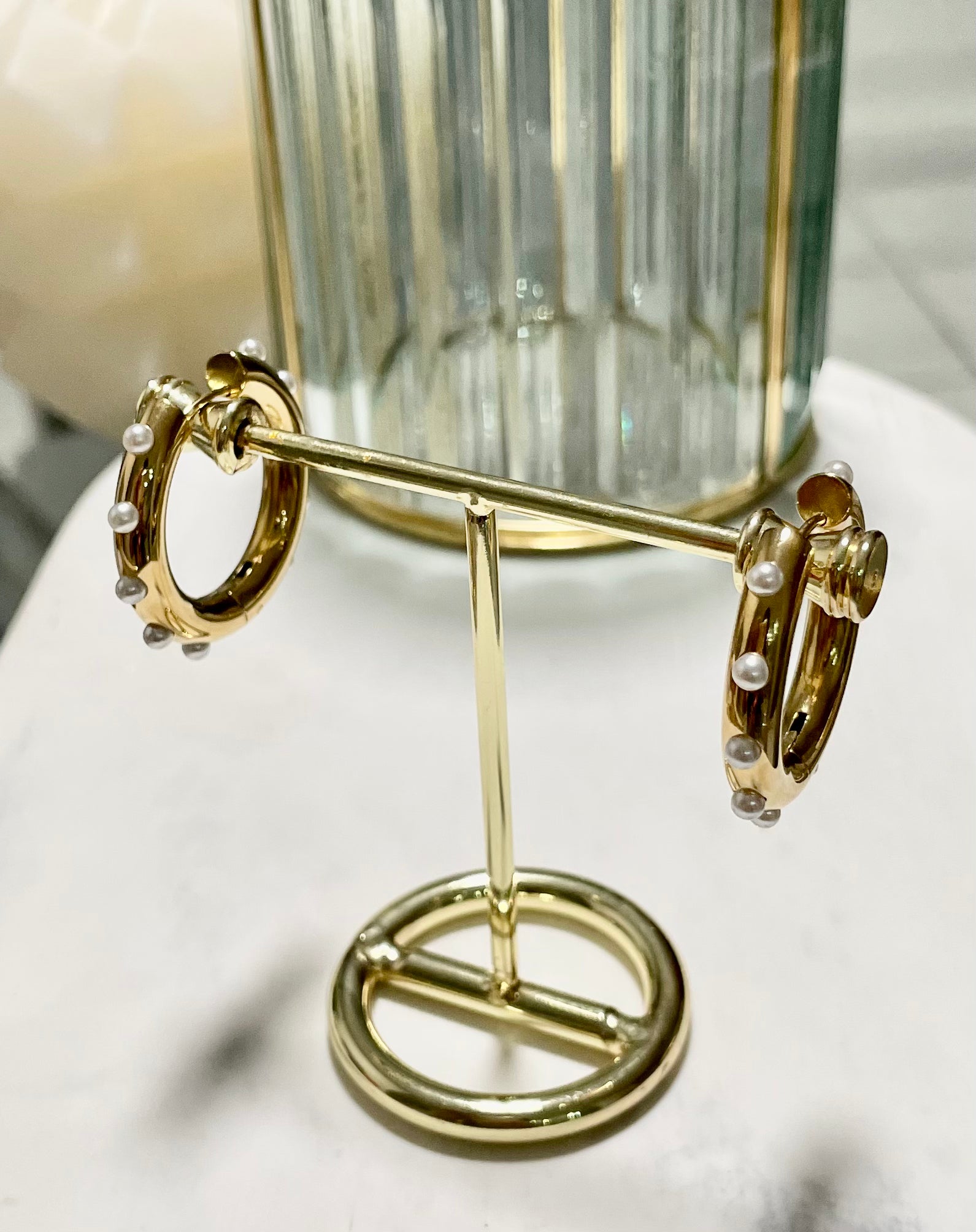 Kamila Pearl Hoops - Vanytel