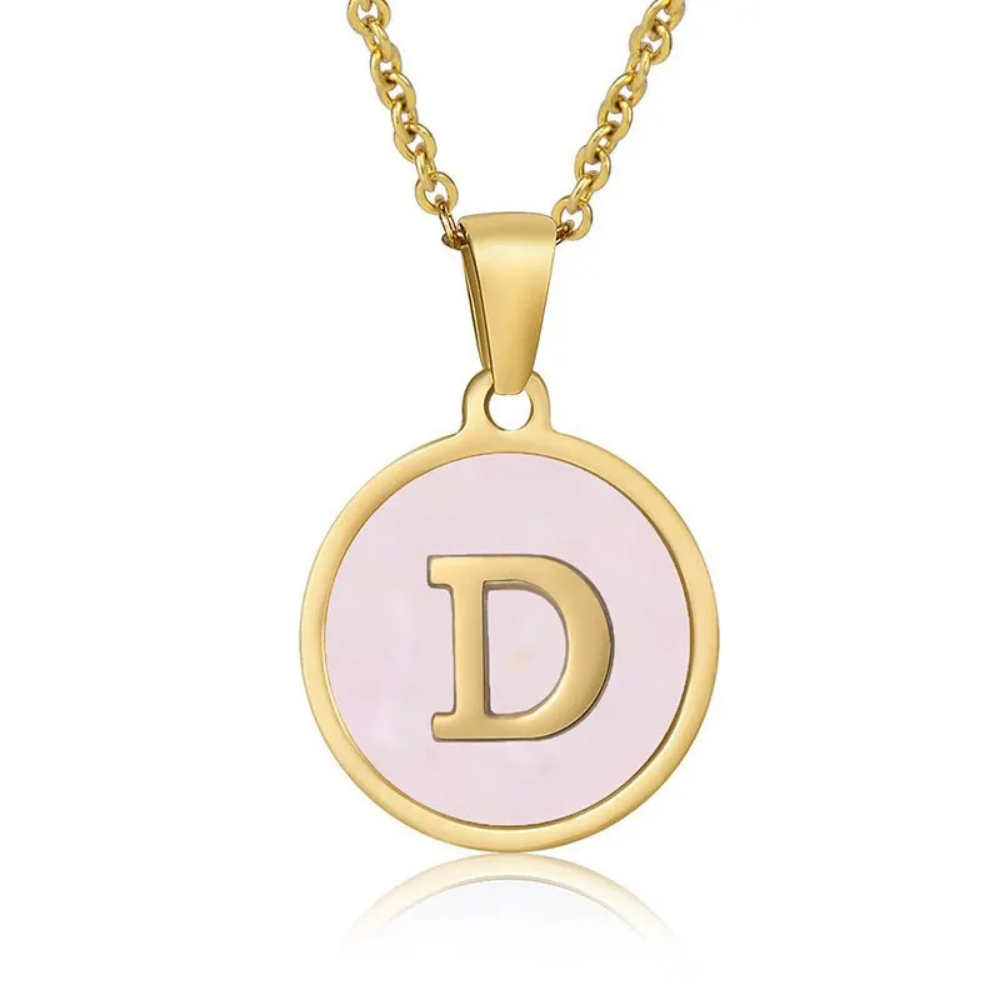 Initial Necklace, Gold Stainless Steel, Trendy - Vanytel 