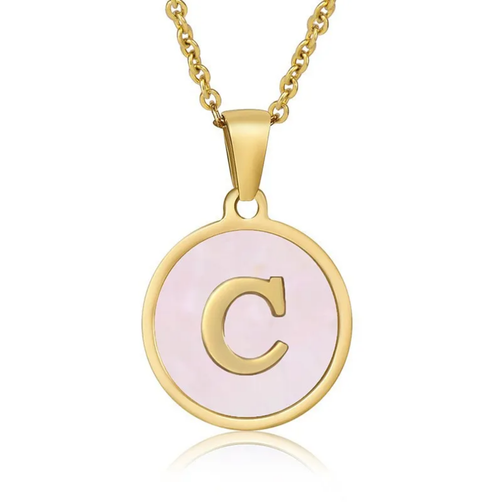 Initial Necklace, Gold Stainless Steel, Trendy - Vanytel 