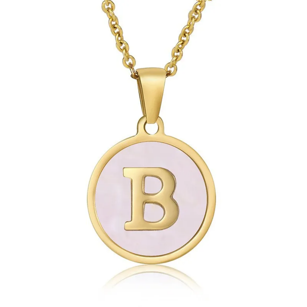 Initial Necklace, Gold Stainless Steel, Trendy - Vanytel 