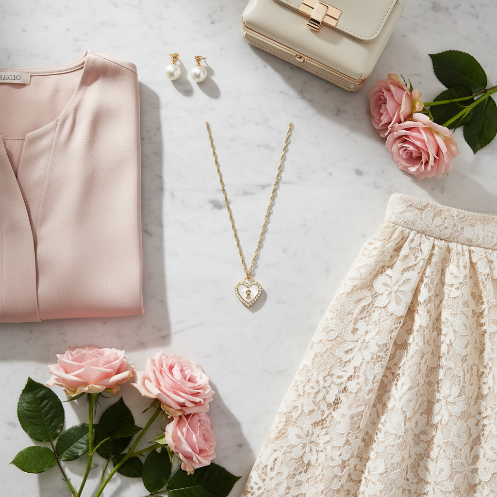 Collar Emily Heart  Dorado con Perlas en Acero Inoxidable para Mujer | Vanytel