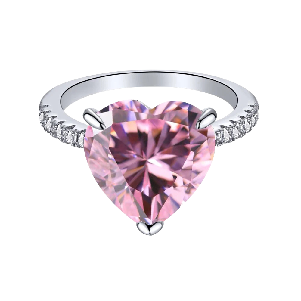 Pink Heart, Women  925 Sterling Silver Ring - Vanytel 