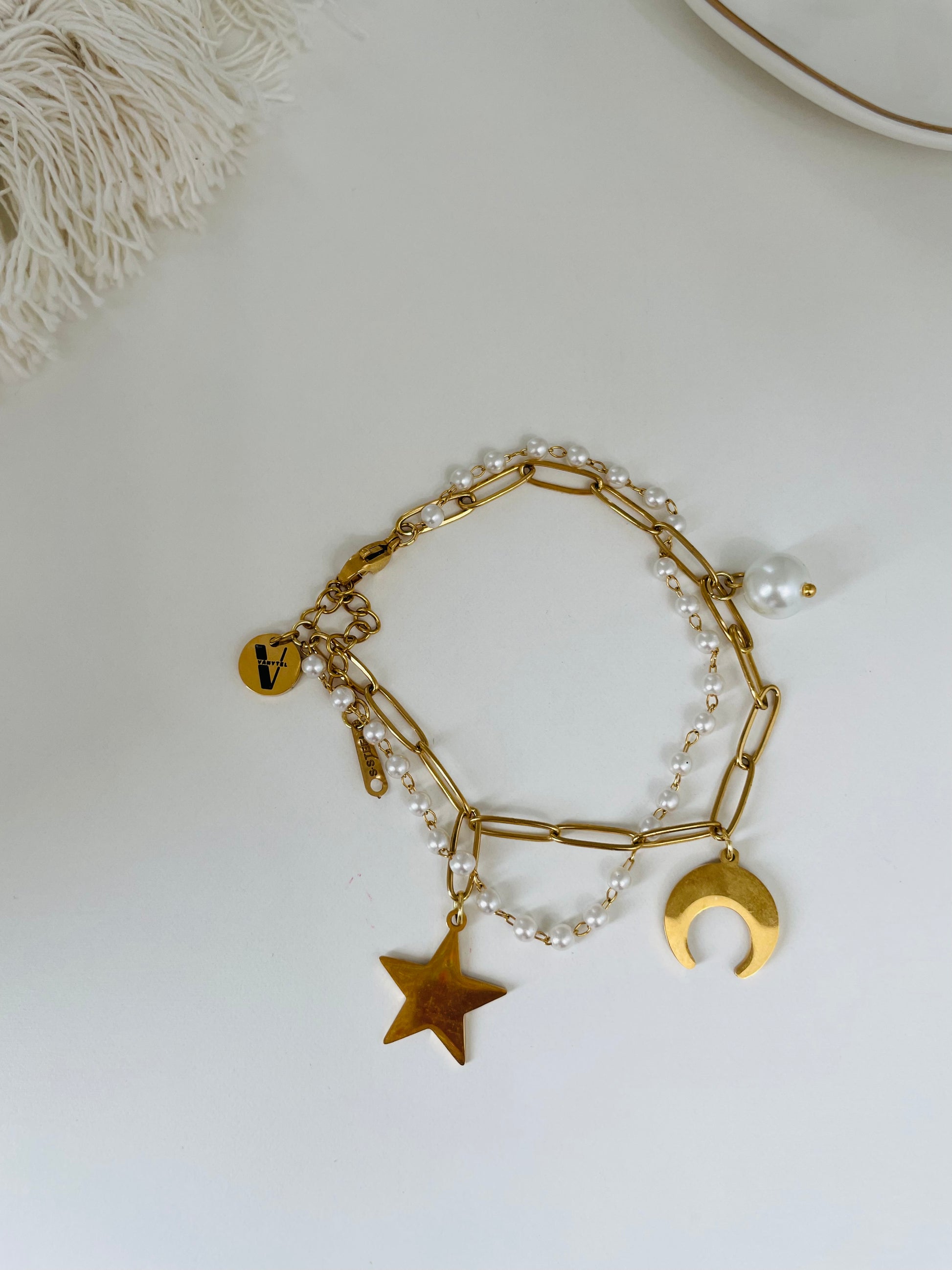 Luna y Estrella Brazalete de Perla - Vanytel 