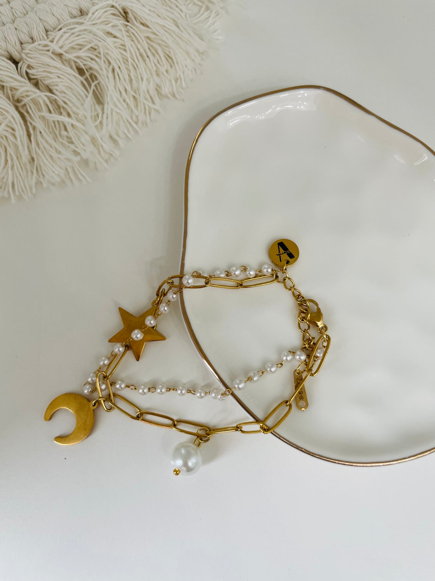 Luna y Estrella Brazalete de Perla - Vanytel 