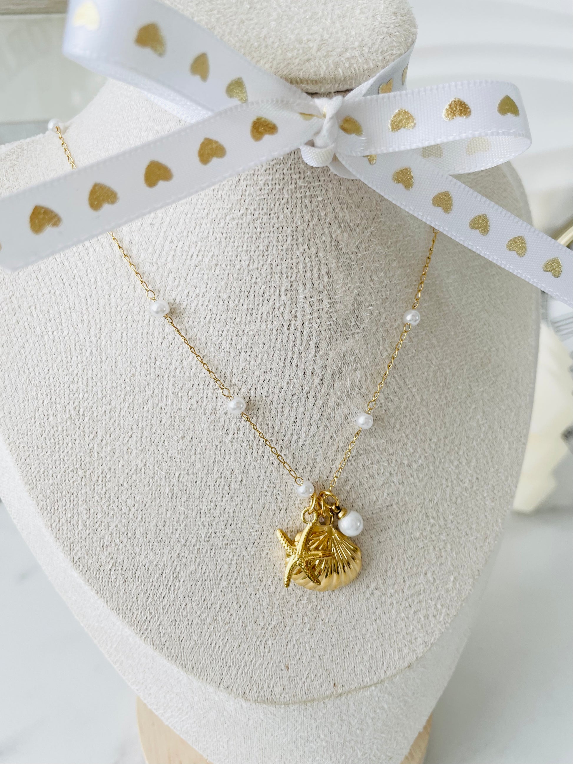 Shell & Starfish Pendant’s Necklace | Stainless Steel - Vanytel 