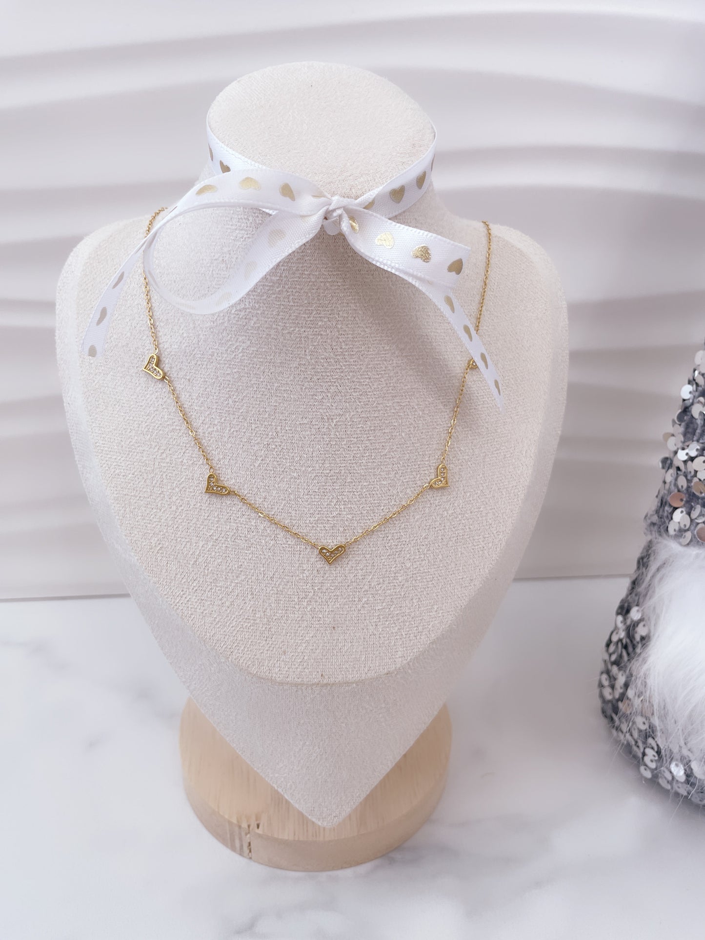 Collar con Colgantes | Corazoncitos Brillantes - Vanytel 