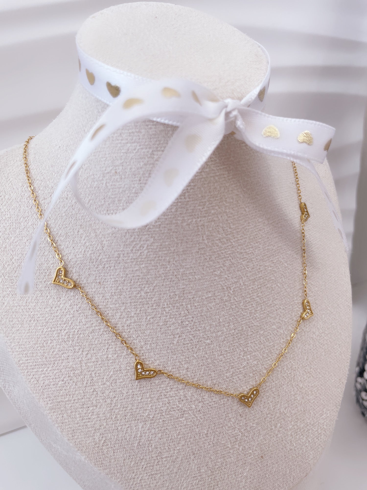 Collar con Colgantes | Corazoncitos Brillantes - Vanytel 