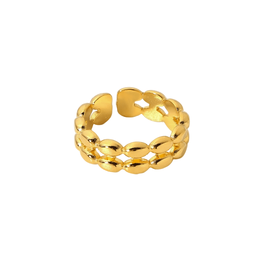 Anillo Beaded Ajustable Dorado para Mujer en Acero inoxidable | Vanytel - VANYTEL - Vanytel