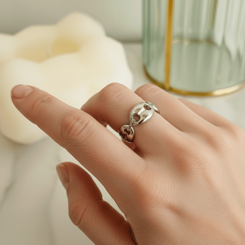 Anillo GG En Dorado y Plateado para Mujer en Acero Inoxidable | Vanytel - VANYTEL - Vanytel