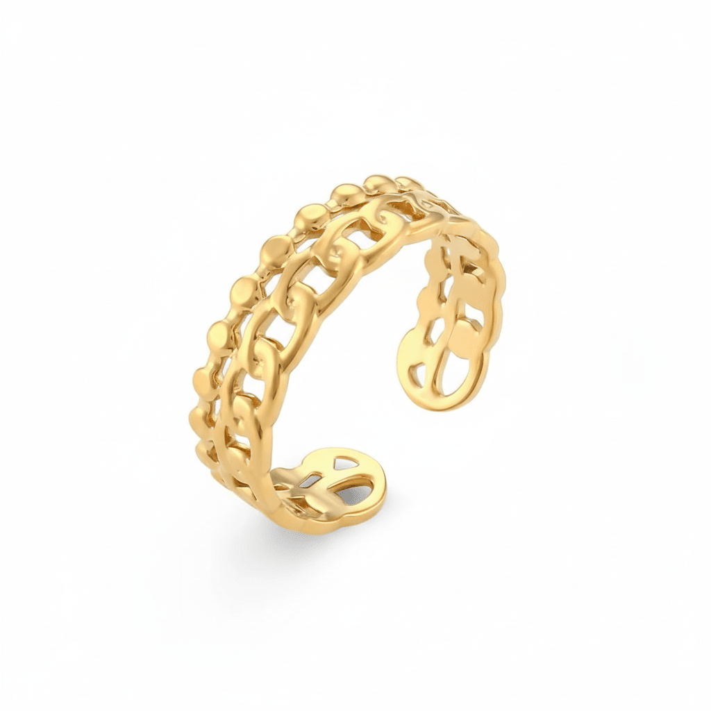 Anillo Gretta Ajustable en Dorado para Mujer en Acero Inoxidable | Vanytel - VANYTEL - Vanytel