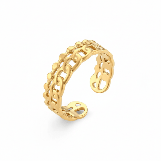 Anillo Gretta Ajustable en Dorado para Mujer en Acero Inoxidable | Vanytel - VANYTEL - Vanytel