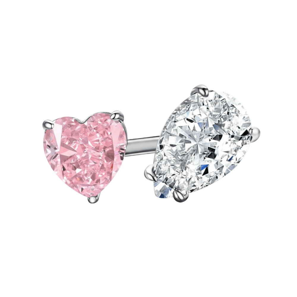 Anillo Pink Heart & Icing Ajustable en Plata Esterlina 925 para Mujer | Vanytel - VANYTEL - Vanytel