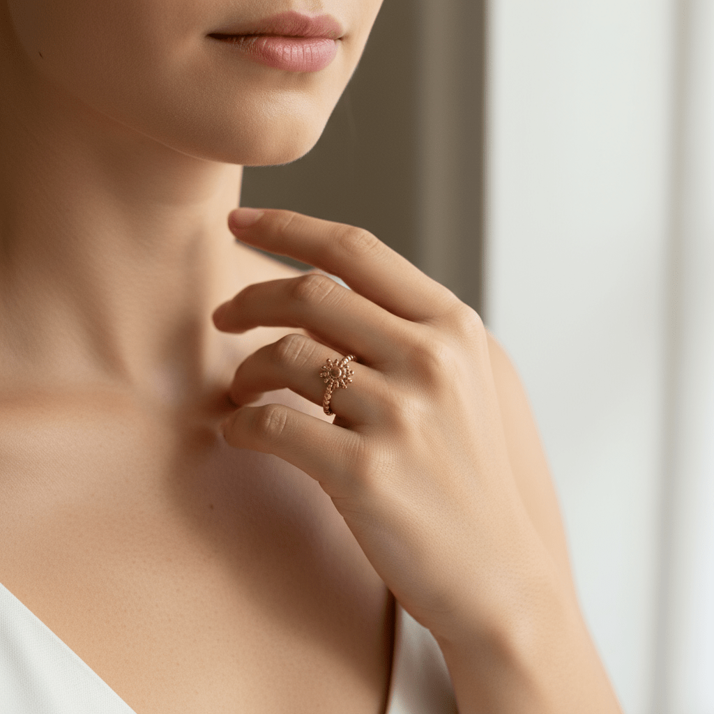 Anillo Solecito Adjustable Dorado para Mujer en Acero Inoxidable | Vanytel - VANYTEL - Vanytel