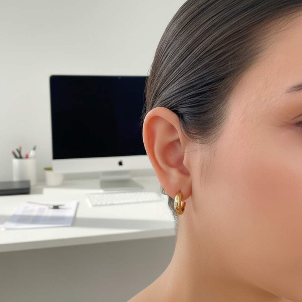 Aros Grace Dorados de Mujer en Acero Inoxidable | Vanytel