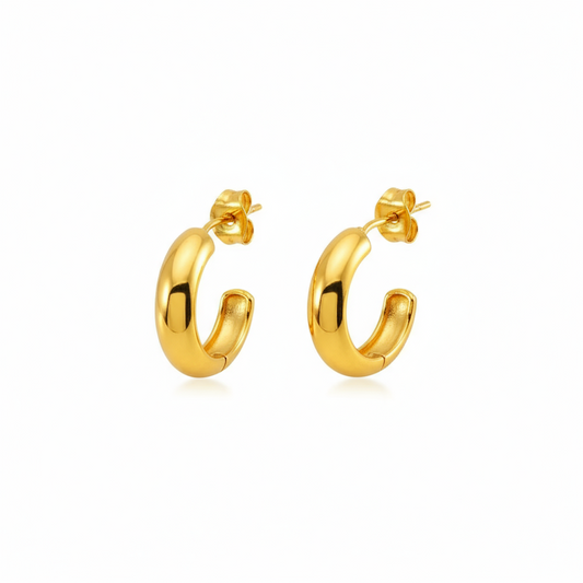 Aros dorados de mujer Vanytel fabricados en acero inoxidable