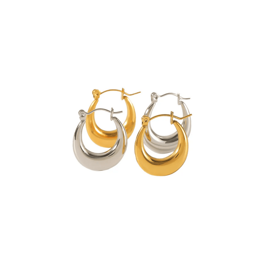 Aros Greta Dorados y Plateados para Mujer en Acero Inoxidable | Vanytel - VANYTEL - VANYTEL