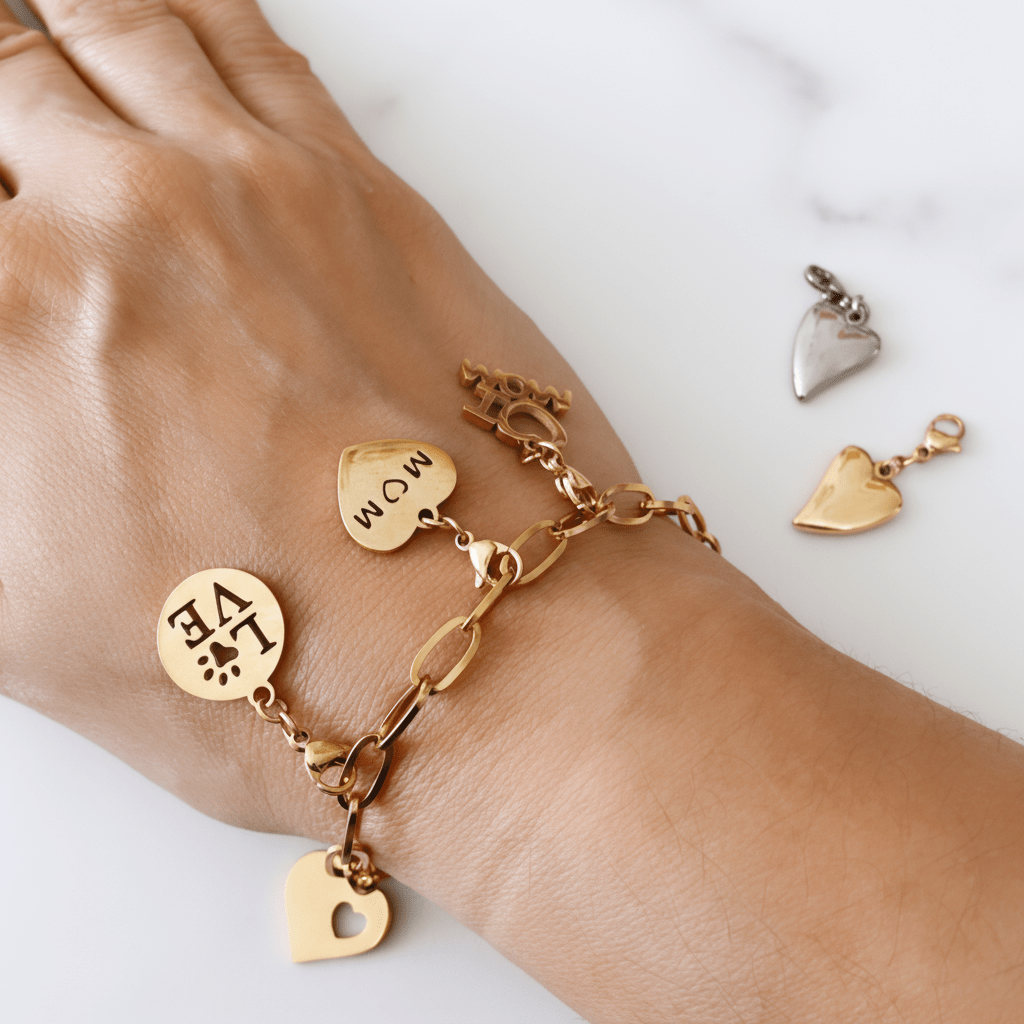 Charms Dorados y Plateados en Acero Inoxidable Mujer | Vanytel - VANYTEL - Vanytel