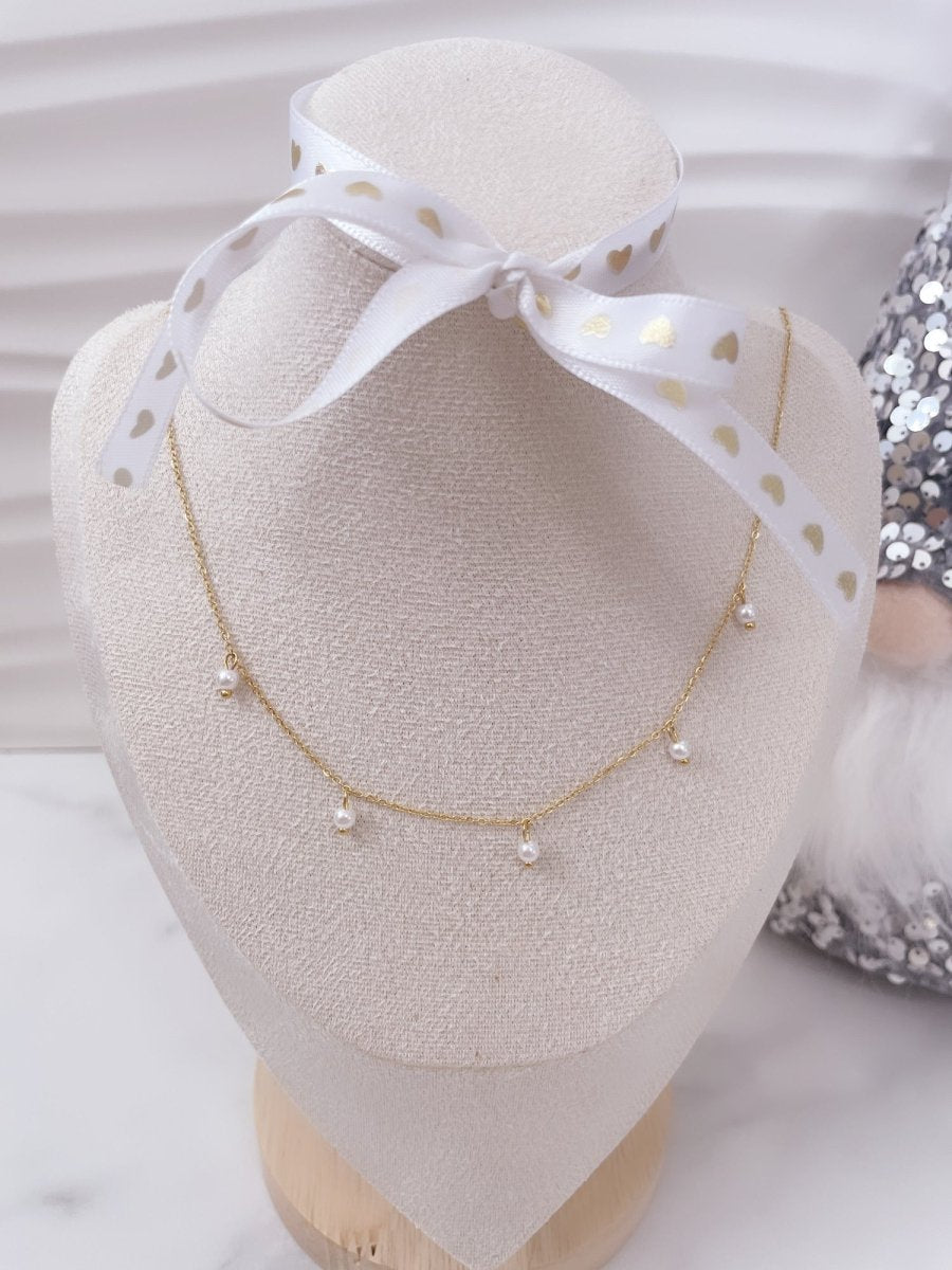 Collar Amanda tipo Choker de Perlitas para Mujer en Acero Inoxidable | Vanytel - VANYTEL - Vanytel