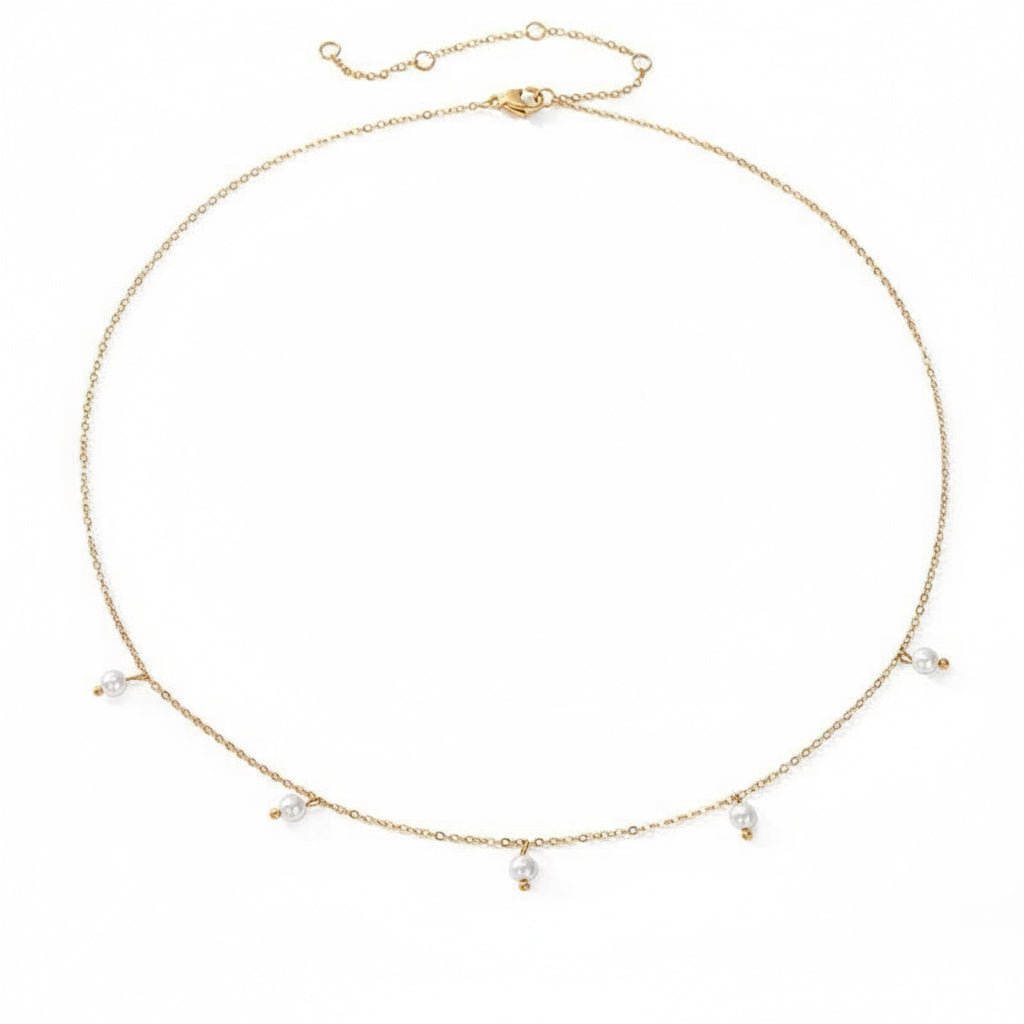 Collar Amanda tipo Choker de Perlitas para Mujer en Acero Inoxidable | Vanytel - VANYTEL - Vanytel