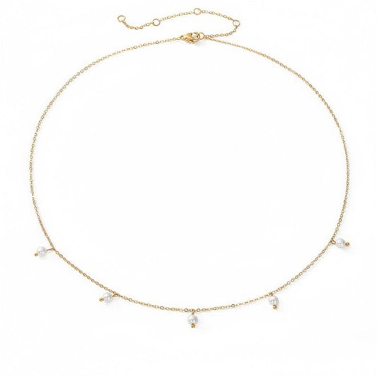 Collar Amanda tipo Choker de Perlitas para Mujer en Acero Inoxidable | Vanytel - VANYTEL - Vanytel