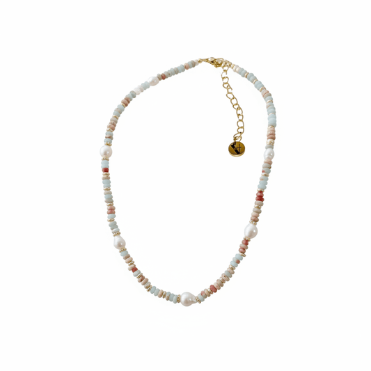 Collar Ana María con Perlas Naturales y Acero Inoxidable Dorado para Mujer | Vanytel - VANYTEL - Vanytel