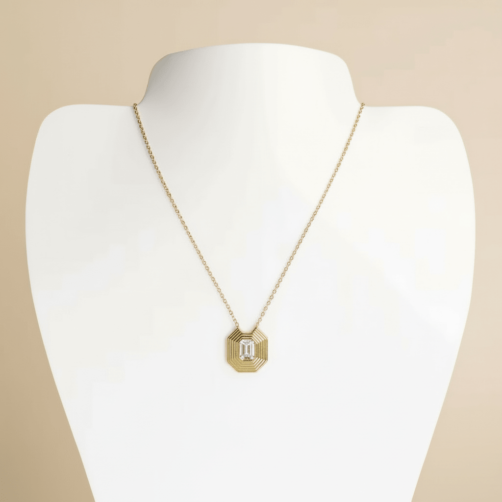 Collar Anne en Dorado con Zirconia en Acero Inoxidable para Mujer | Vanytel - VANYTEL - Vanytel