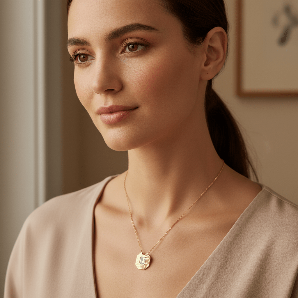 Collar Anne en Dorado con Zirconia en Acero Inoxidable para Mujer | Vanytel - VANYTEL - Vanytel