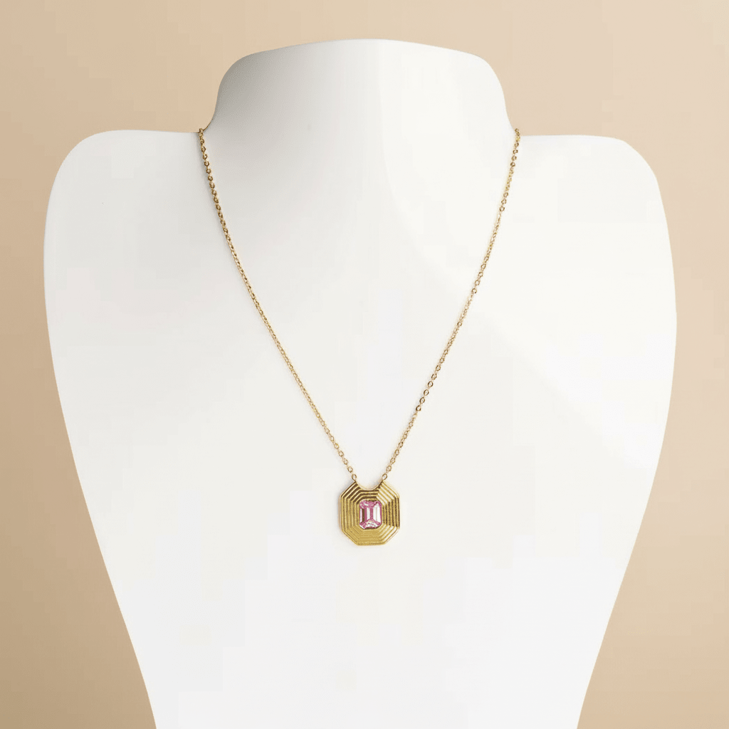 Collar Anne en Dorado con Zirconia en Acero Inoxidable para Mujer | Vanytel - VANYTEL - Vanytel