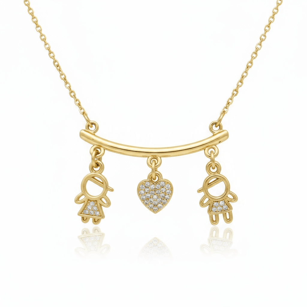 Collar Boy & Boy Charms Dorado con Zirconia para Mujer en Acero Inoxidable | Vanytel - VANYTEL - Vanytel
