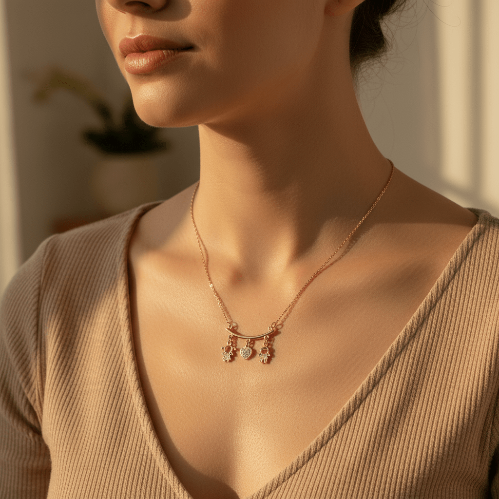 Collar Boy & Boy Charms Dorado con Zirconia para Mujer en Acero Inoxidable | Vanytel - VANYTEL - Vanytel