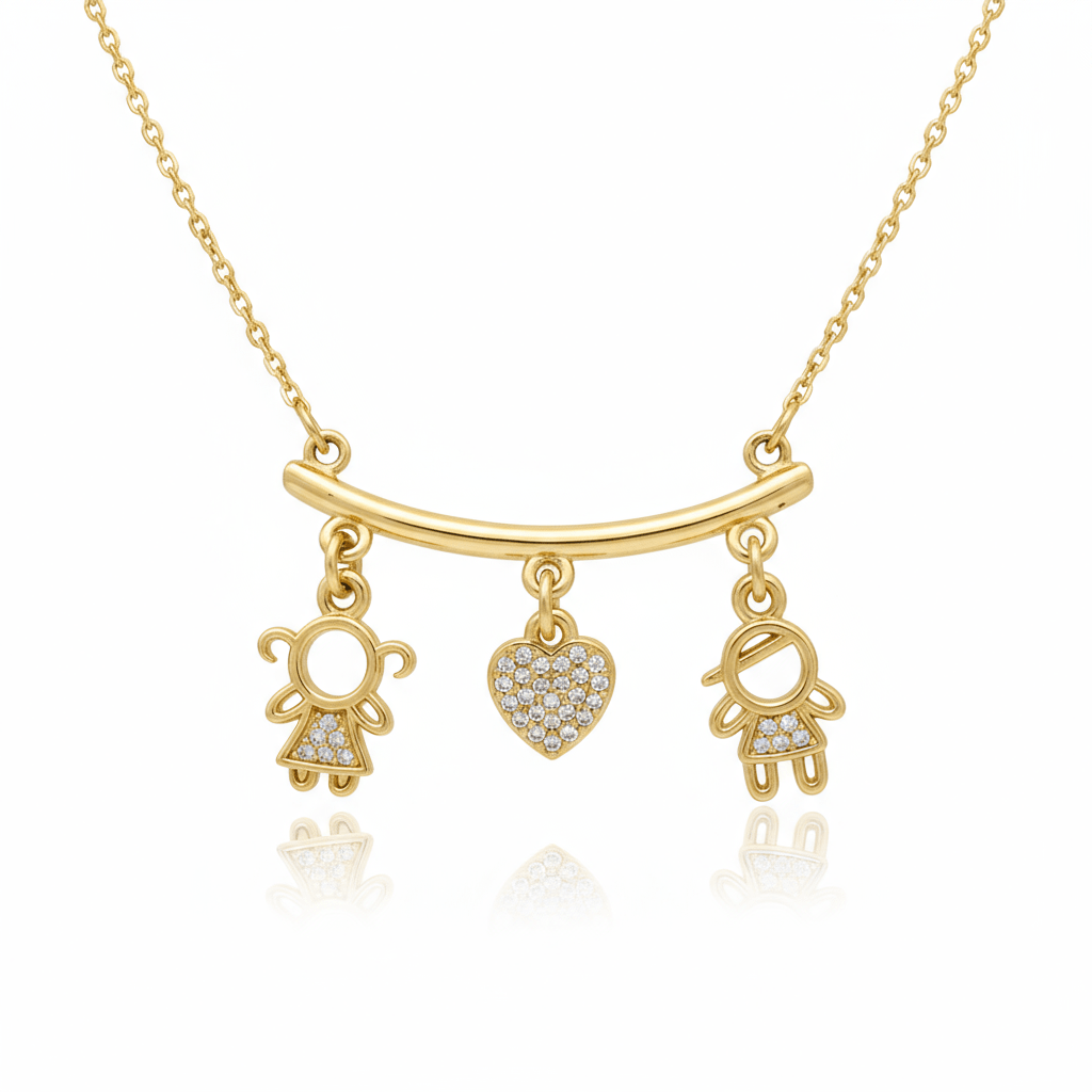 Collar Boy & Boy Charms Dorado con Zirconia para Mujer en Acero Inoxidable | Vanytel - VANYTEL - Vanytel