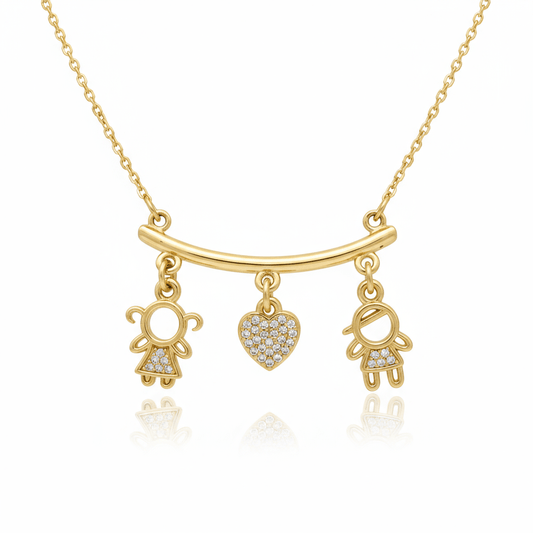 Collar Boy & Boy Charms Dorado con Zirconia para Mujer en Acero Inoxidable | Vanytel - VANYTEL - Vanytel