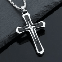 Collar con Dije de Cruz Estilo Moderno para Hombre en Acero Inoxidable | Vanytel - VANYTEL - VANYTEL