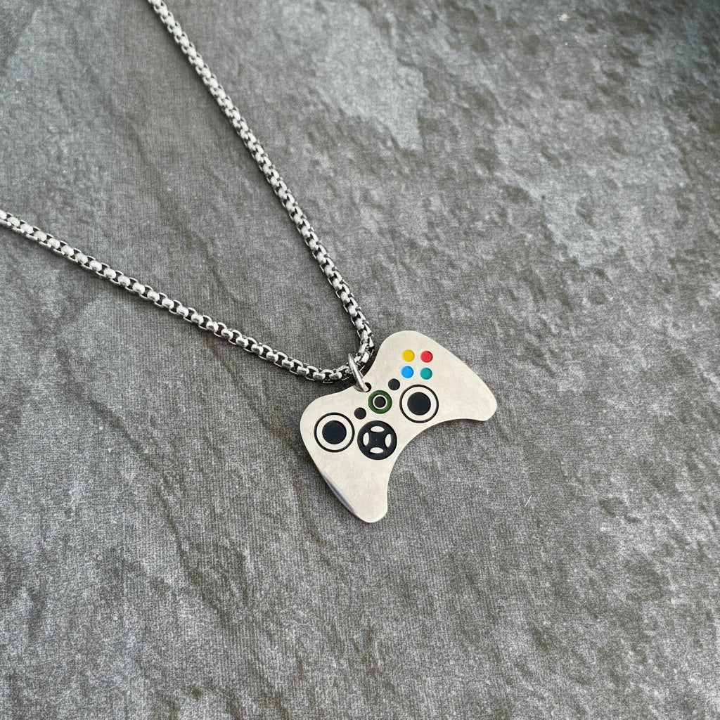 Collar Control Xbox Plateado en Acero Inoxidable para Hombre | Vanytel - VANYTEL - Vanytel