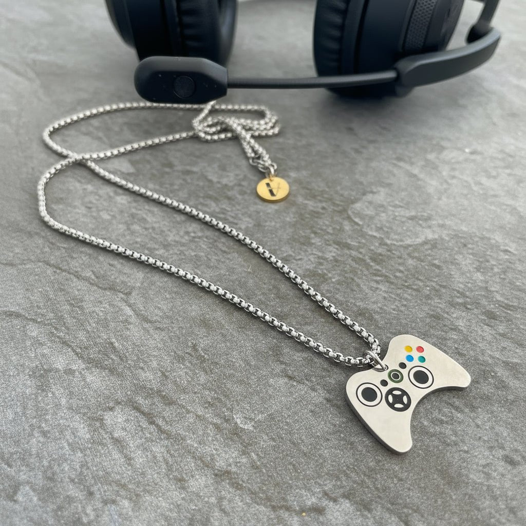Collar Control Xbox Plateado en Acero Inoxidable para Hombre | Vanytel - VANYTEL - Vanytel