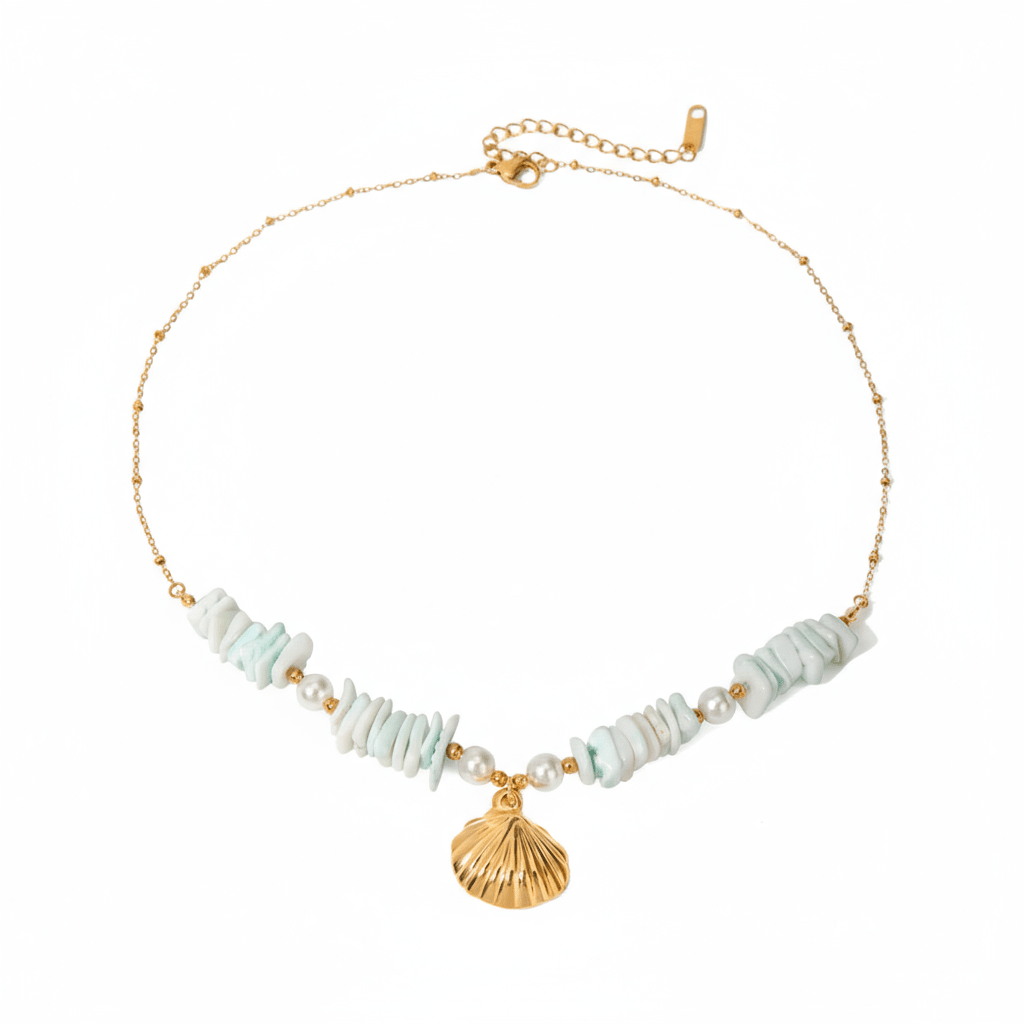 Collar Costa Azul y Dorado para Mujer en Acero Inoxidable | Vanytel - VANYTEL - VANYTEL