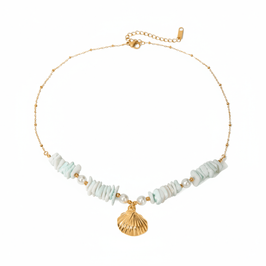 Collar Costa Azul y Dorado para Mujer en Acero Inoxidable | Vanytel - VANYTEL - VANYTEL